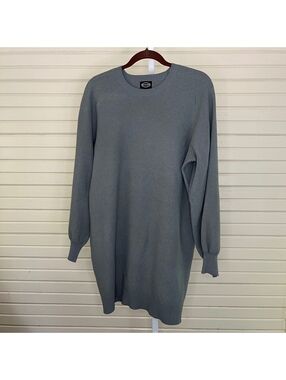 Scoop Gray Cozy Knit Crew Neck Long Sleeve Sweater Dress Size XL